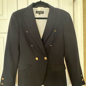 Escada Blue Blazer with Gold Buttons